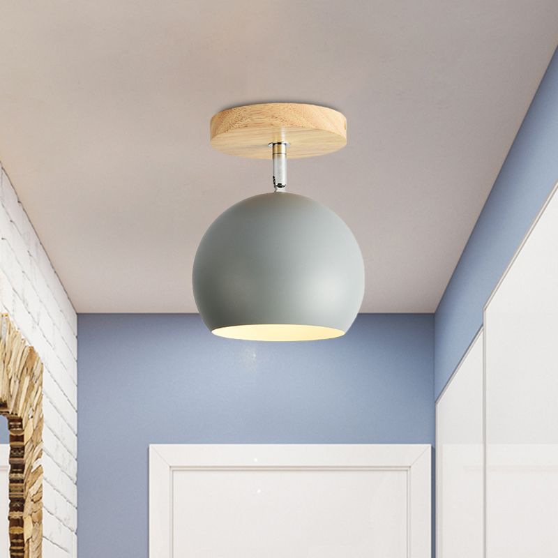 Draaibare Orb Shade Inbouwlamp 1-lichts metalen plafondlamp voor studeerkamergang
