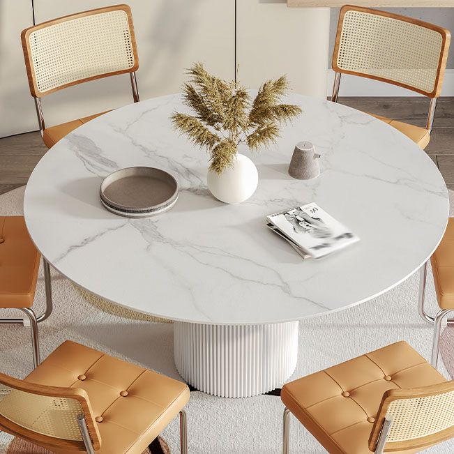 Modern 1/4/5/7 Pieces Dining Set Round Stone Dining Table for Dining Room