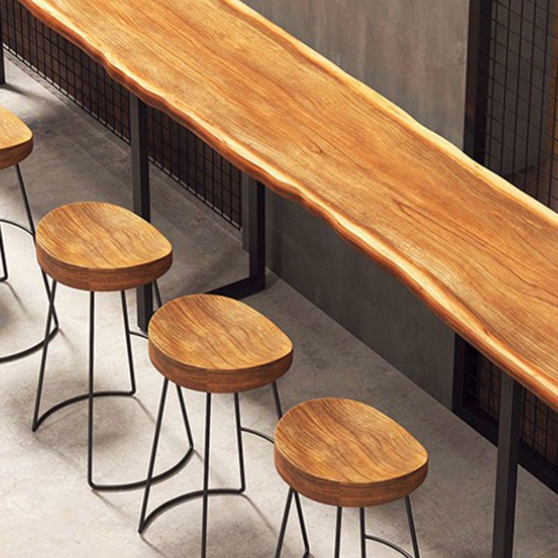 Industrial Rectangle Bar Height Table Solid Wood Top Bar Table for Dining Room