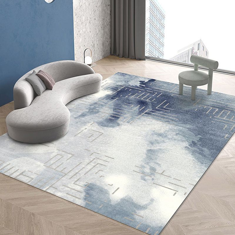 Fancy binnen tapijt modern abstract print tapijt wasbaar polyester tapijt met niet-slipachter