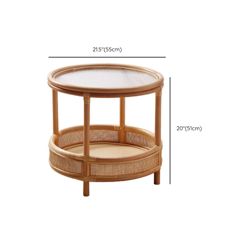 Tropical Cocktail Table Storage Round 4 Legs Coffee Cocktail Table
