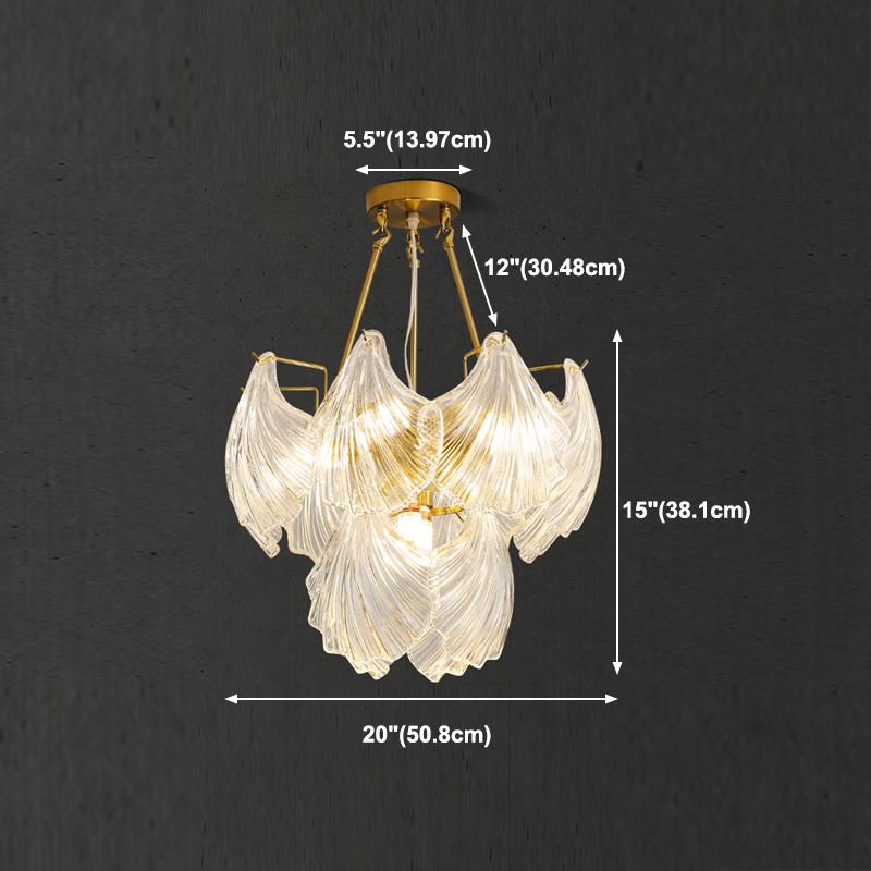 Luces colgantes de forma única luces de lámpara de vidrio de estilo contemporáneo en oro