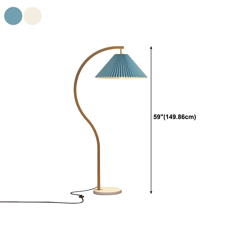 1-Light Nordic Style Floor Lamp Burlap Shade Floor Light for Living Room