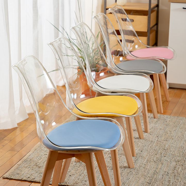 Modern Indoor-Outdoor Chair Transparent Acrylic Side Chair for Dining Room