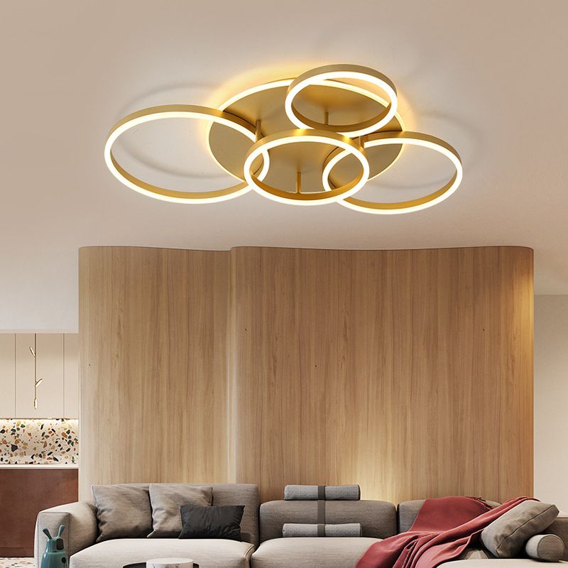 Kruisende cirkels Multi-Lights LED-plafondlamp Moderne stijl Eenvoud Inbouwverlichtingsarmatuur voor woonkamer