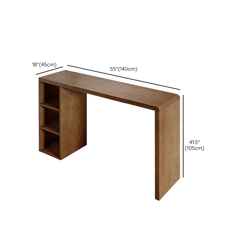 Modern Style Bar Table Pine Solid Wood Double pedestal Bar Dining Table with Storage