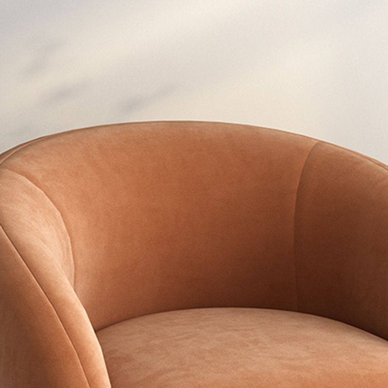 Upholstered Barrel Accent Chair Modern Style Orange Barrel Chair