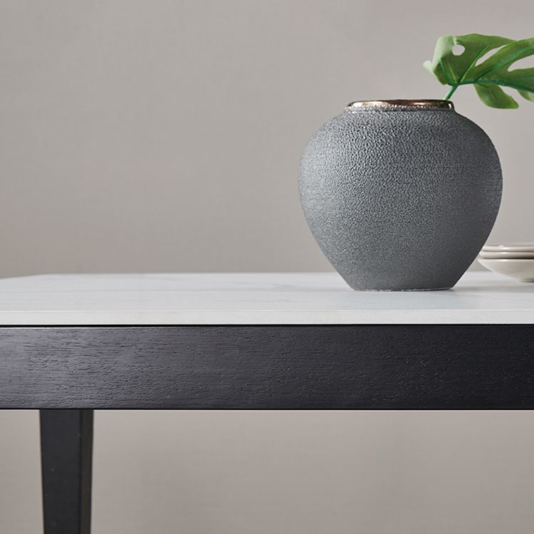 Mesa de comedor blanca de forma cuadrada Mesa de piedra sinterizada industrial con 4 patas
