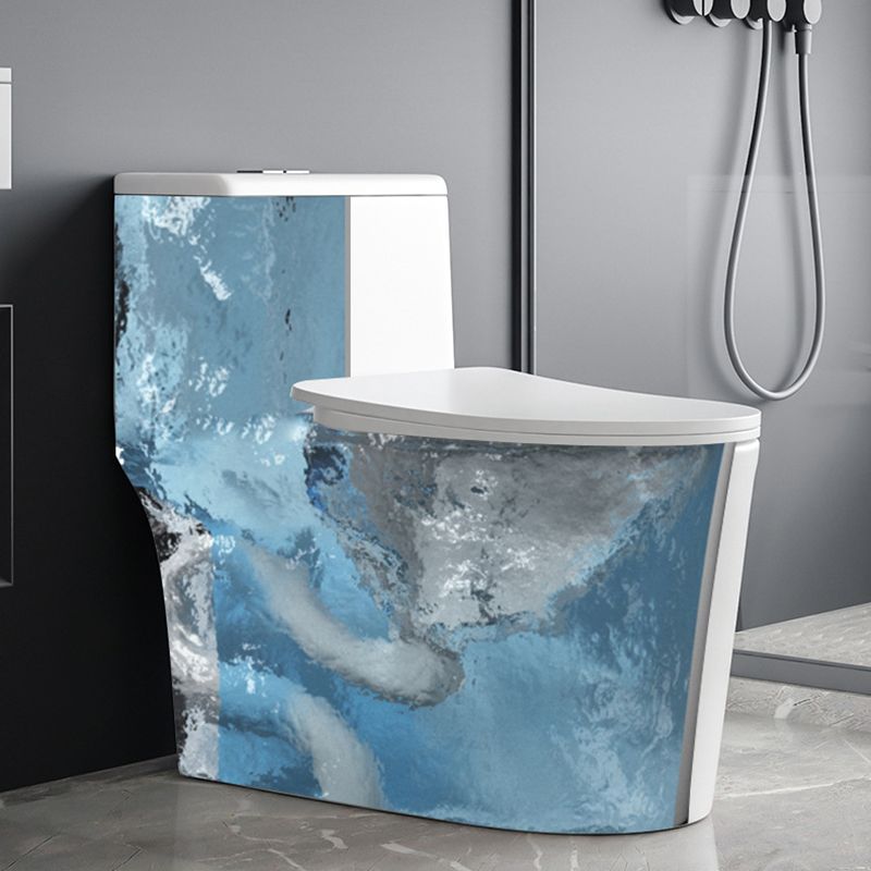 Contemporary Siphon Jet Toilet Bowl White Ceramic All-In-One Toilet