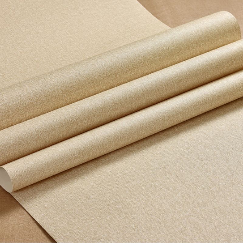 Soft Color Linen Pattern Wallpaper 31'L x 20.5"W Non-Pasted Water-Resistant PVC Wall Covering