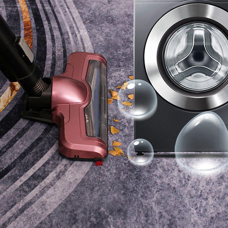 Black Modern Rug Polyester Striped Area Rug Stain Resistant Rug for Living Room