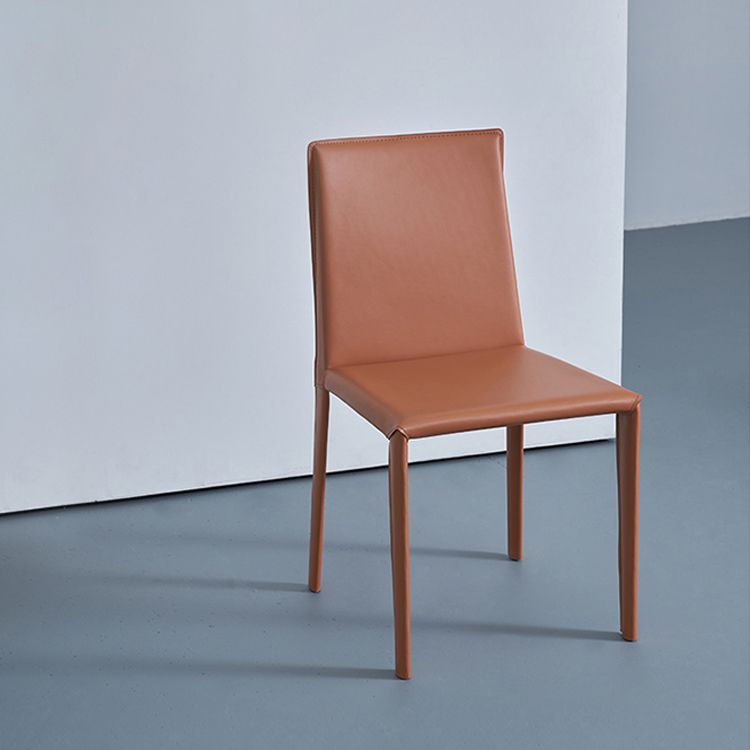 Modern Leather Armless Dining Chair Metal Dining Room Chairs for Home Use