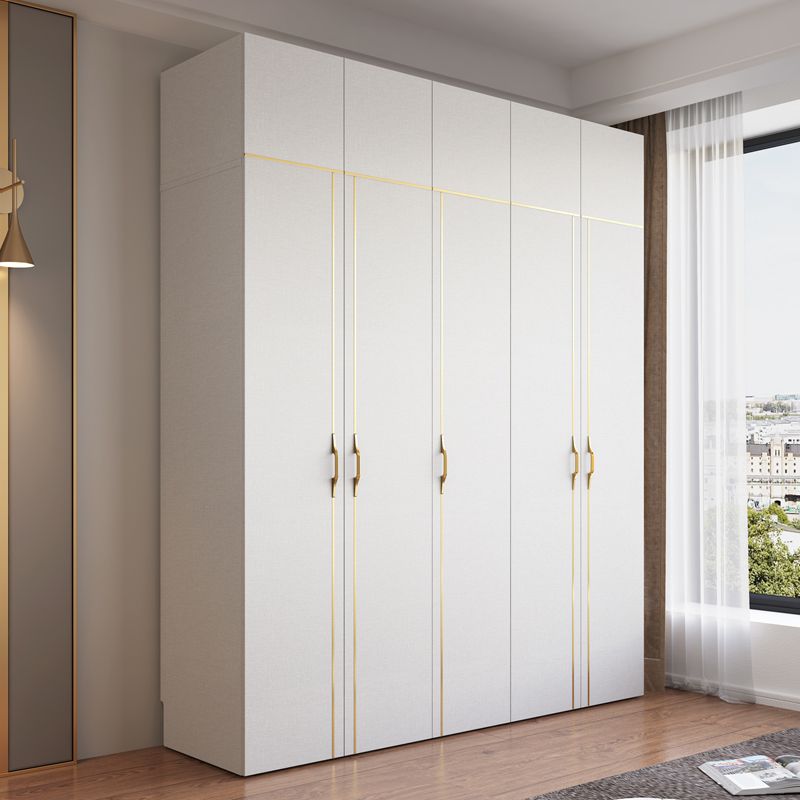 Contemporary Style Wood Wardrobe White Colour Soft Close Drawer Wardrobe Closet