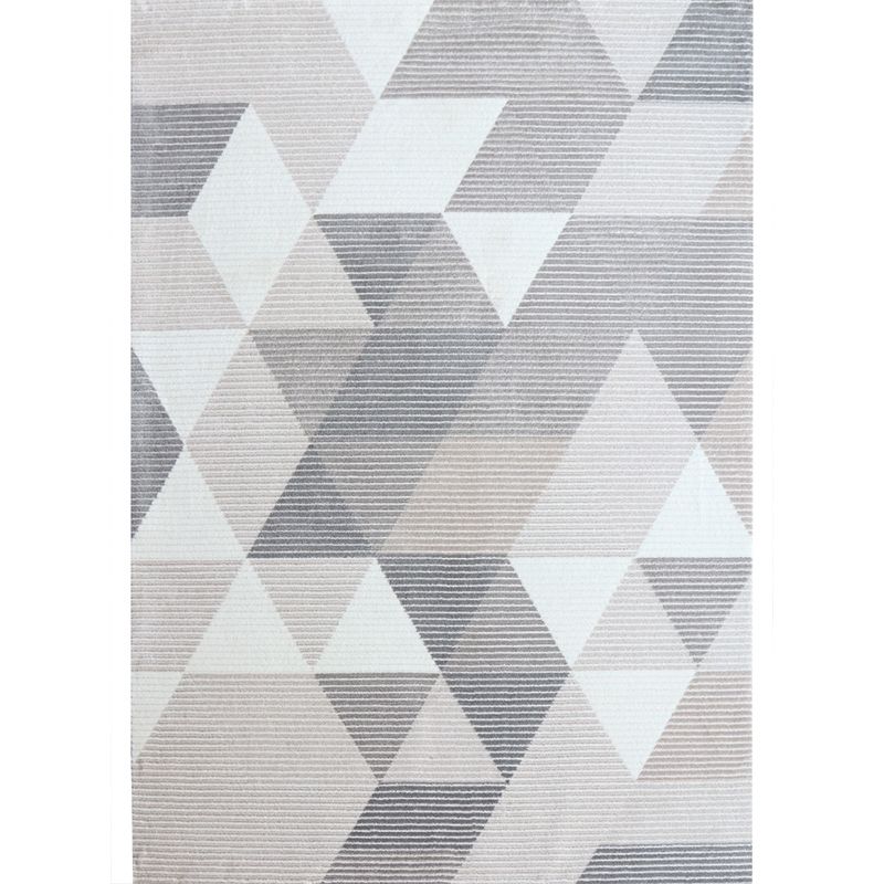 Modern Living Room Rug Multi Color Geometric Printed Indoor Rug Synthetics Non-Slip Backing Pet Friendly Area Carpet