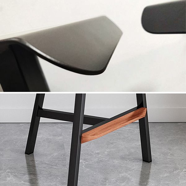 Modern Armless Backless Counter Stool Iron Cafe Bar Stool with Seat and Pedal