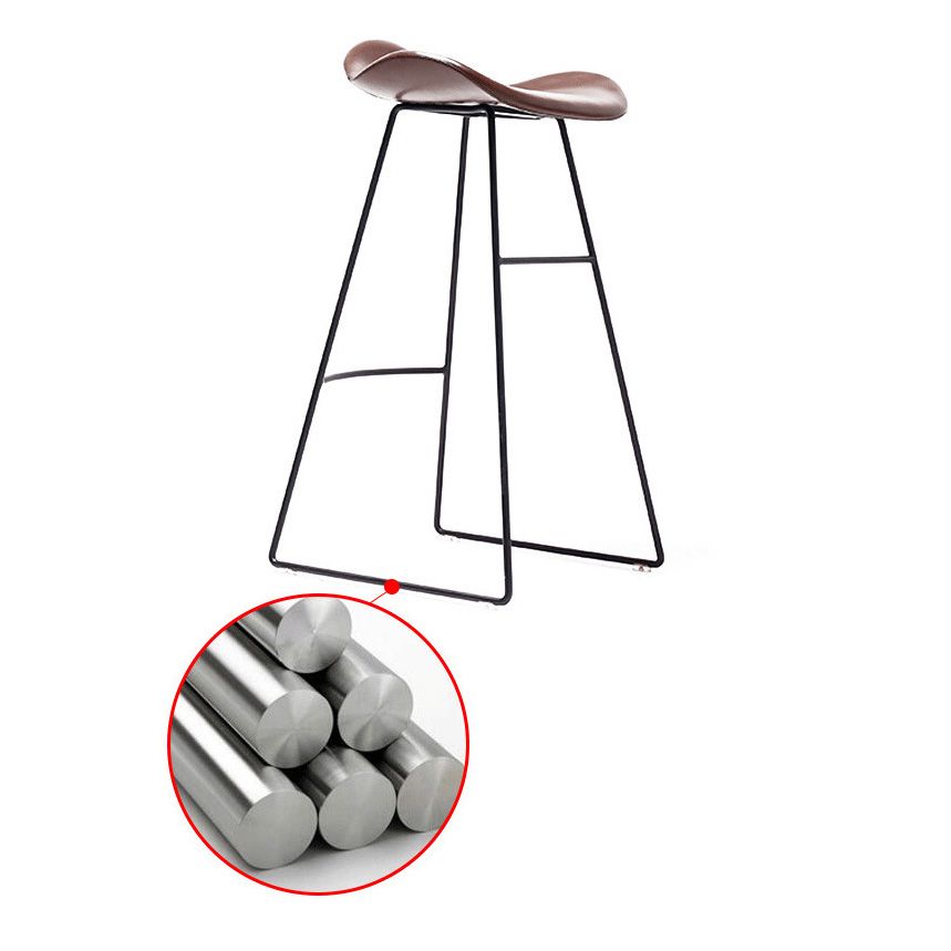 Leather Armless Home Stool Modern Footrest Matte Finish Barstool