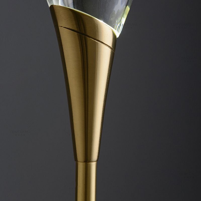 Copper Gold LED Hanging Lamp in Modern Luxury Style Crystal Geometric Pendant Light for Bedroom