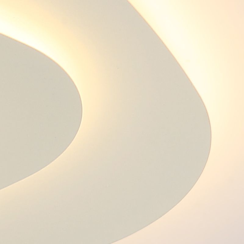 Lacquered Iron LED Ceiling Light in Modern Minimalist Style Acrylic Geometric Flush Mount in White