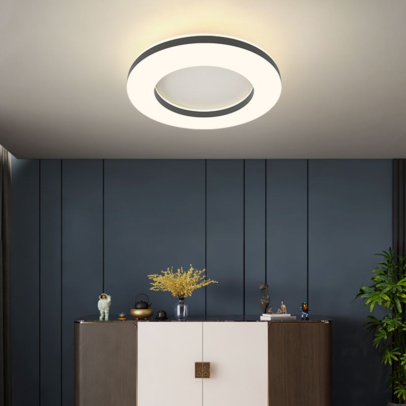Acrylic Circular LED Flush Mount in Modern Simplicity Lacquered Iron Ceiling Light for Bedroom