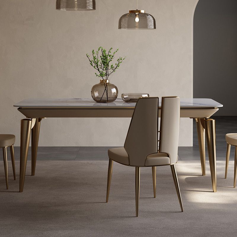 Designer Style Sintered Stone Dining Set Rectangle 1/4/7 Pieces Dining Table with Chairs