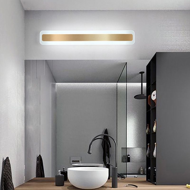 Style moderne simple 1-Light Linear Shade Mur Murce Mirror Murror Murning in Gold