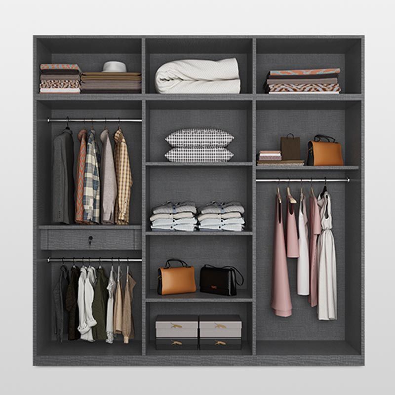 Modern Style Wardrobe White Colour Wooden Wardrobe Closet with Drawer