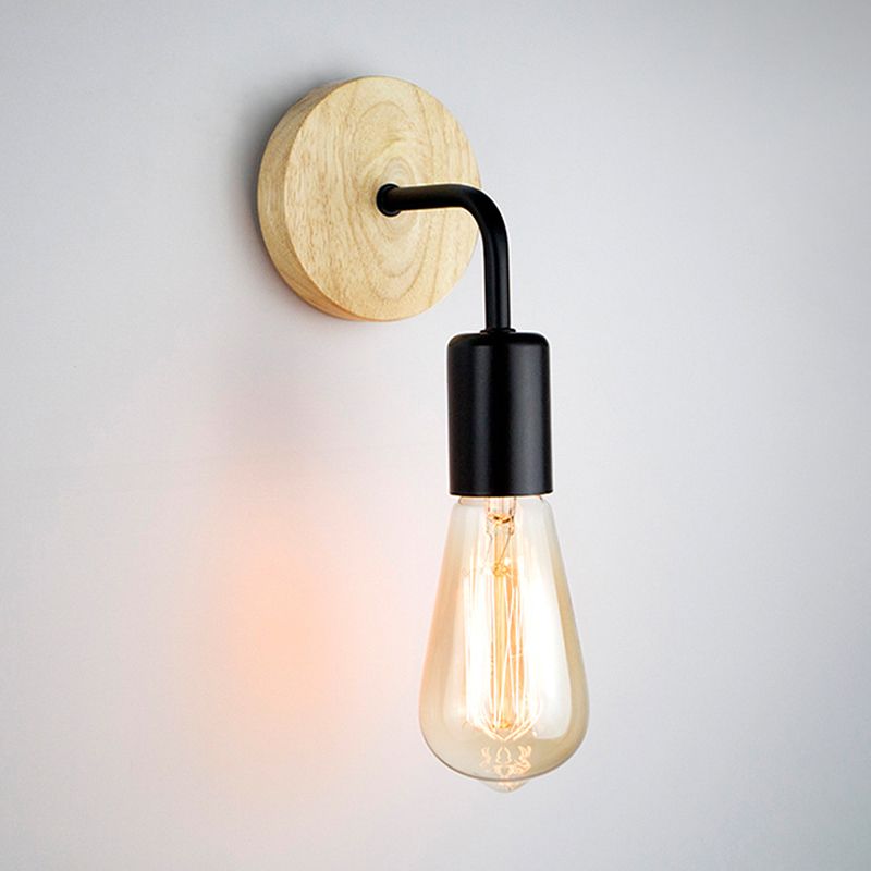 Modern Simple Wall Light Fixture Wooden Wall Light Sconce for Bedroom