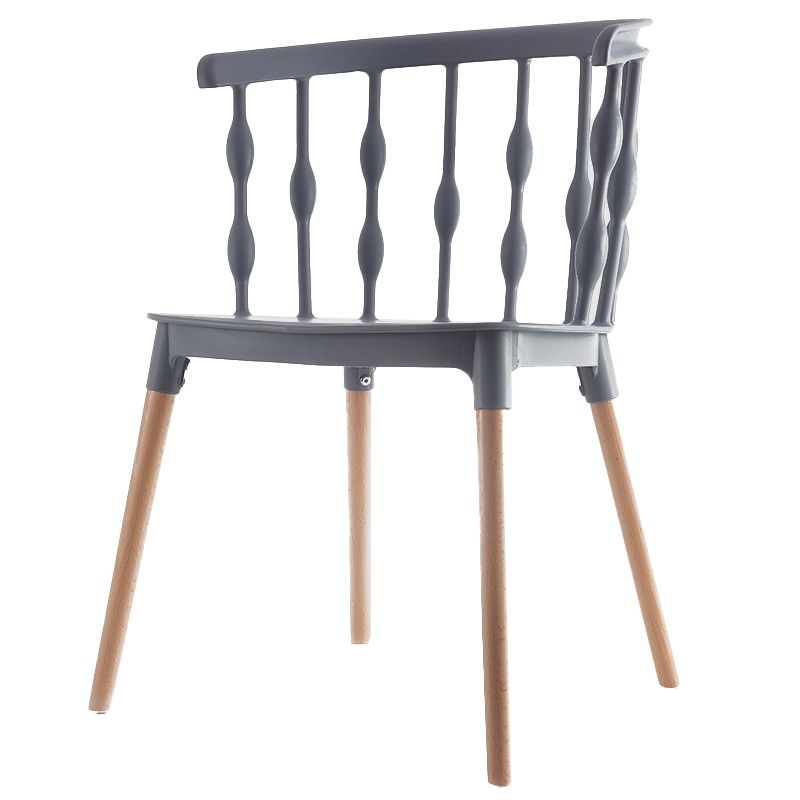 Chaise d'appoint scandinave à dossier Windsor en hêtre, couleurs acidulées, chaise de salle à manger en bois (Ensemble de 4)