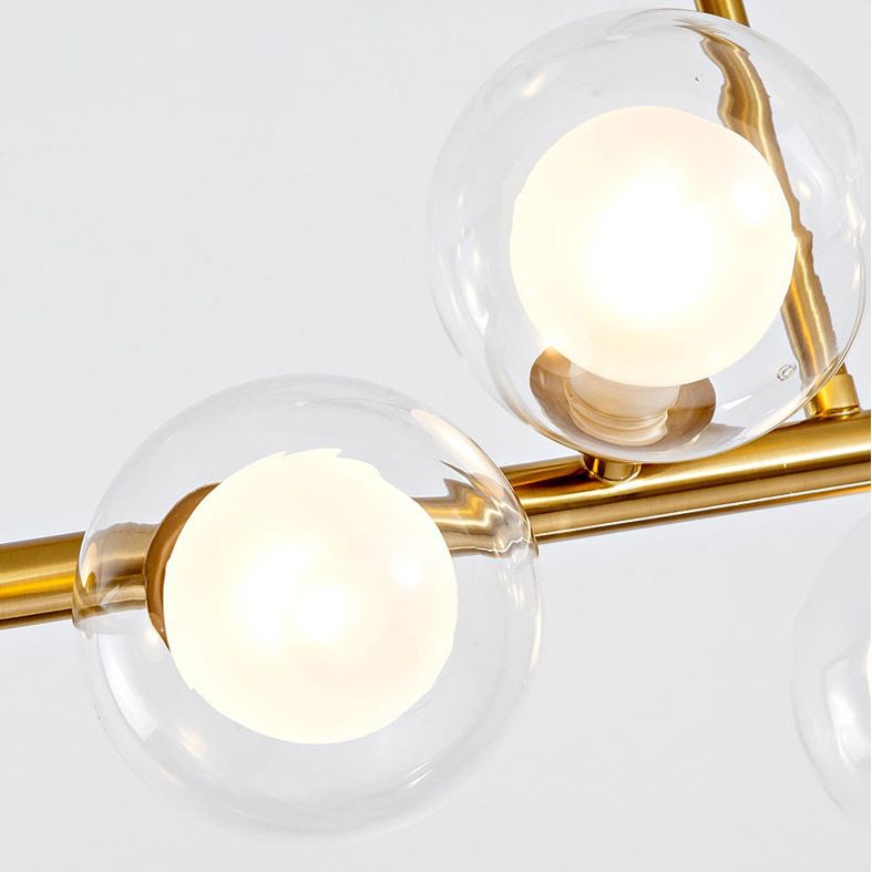 Gold Bubbles Island Luz colgante Simplicidad estilo lámpara de lámpara de vidrio