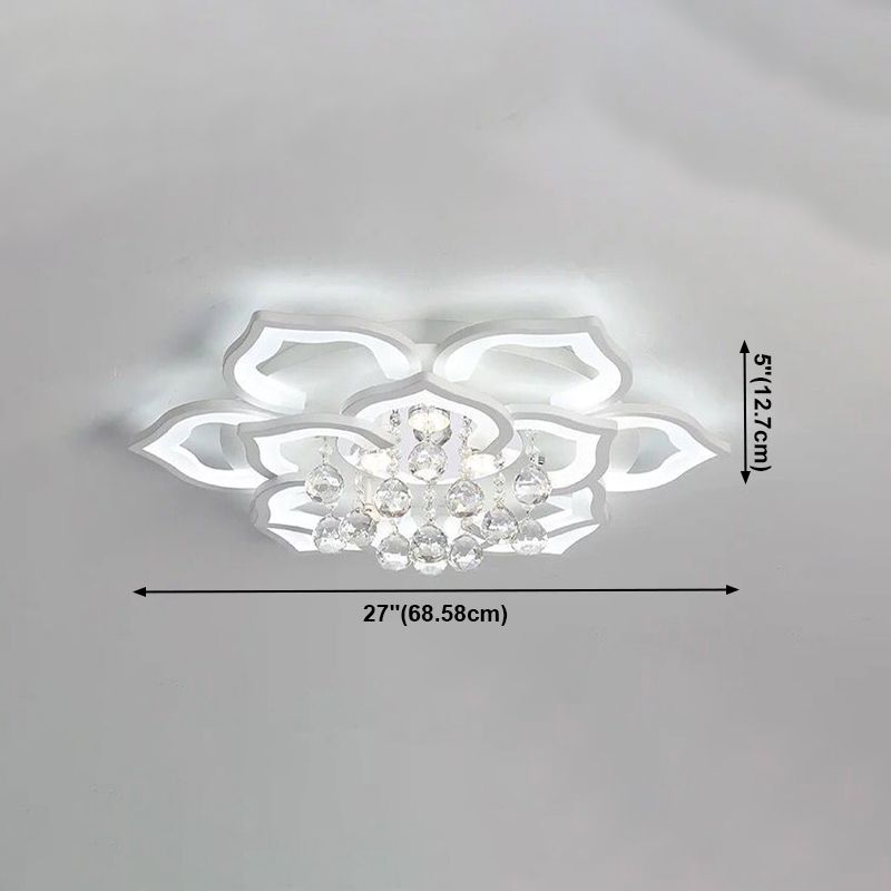 Bloemvorm LED kristallen plafondlamp moderne acryl inbouw voor woonkamer