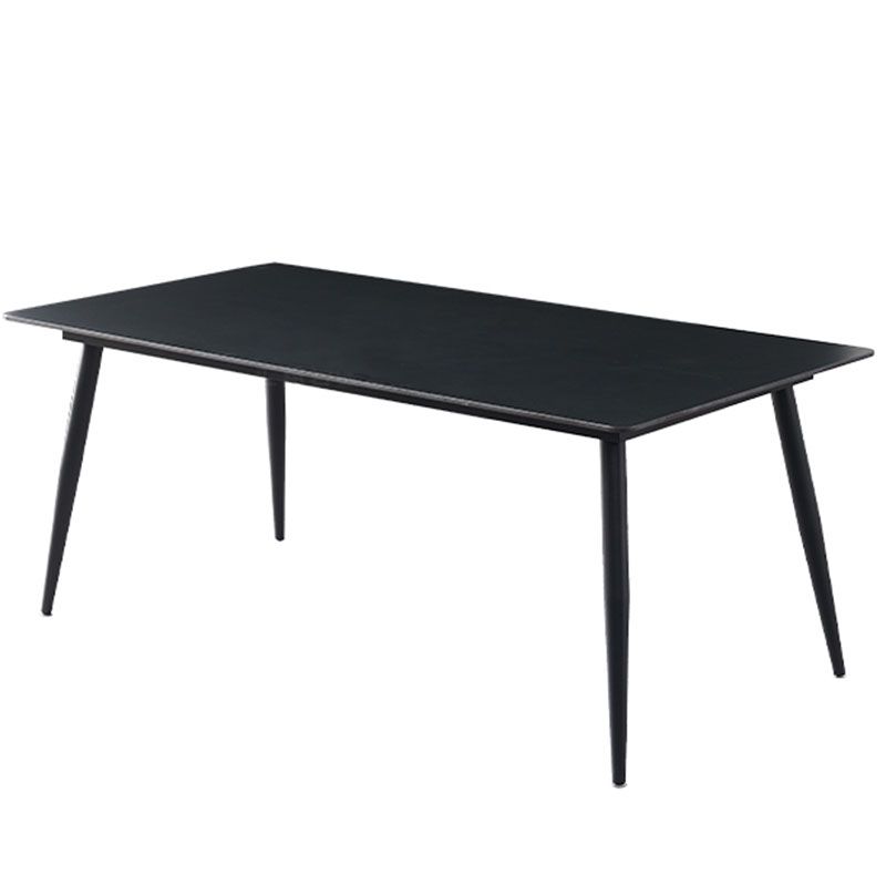 Industrial Kitchen Dinner Table Stone Rectangle 4 Legs Dining Table