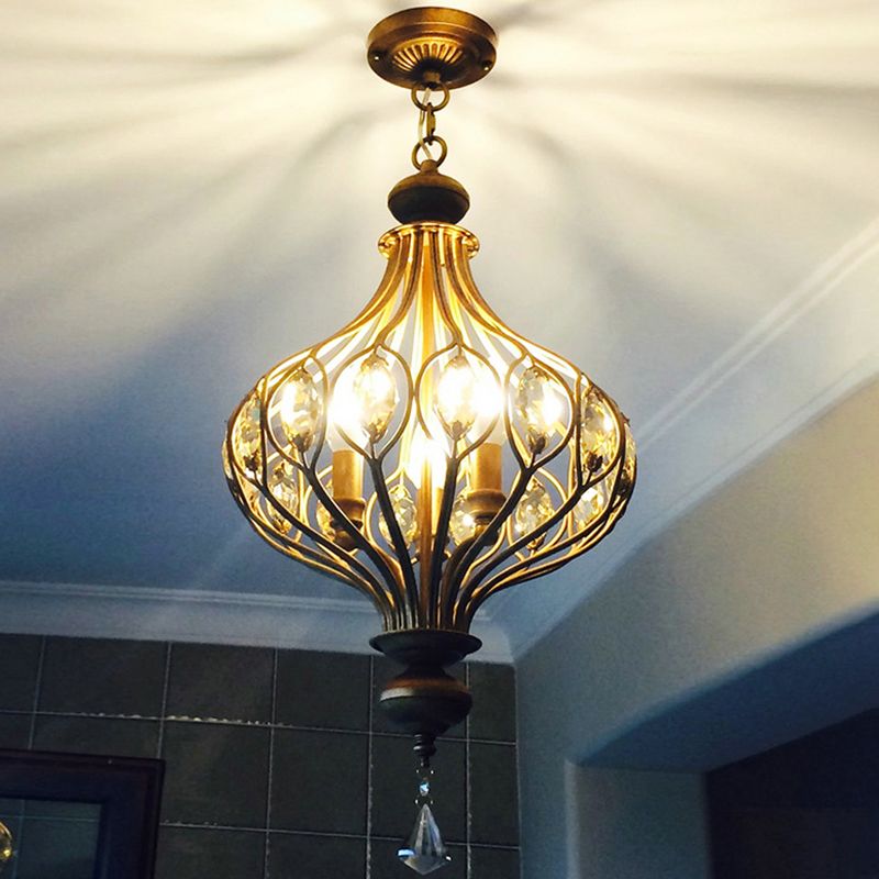 Gang hängende hängende leichte minimalistische goldene Anhänger Lichtkit mit runden Kristallschatten