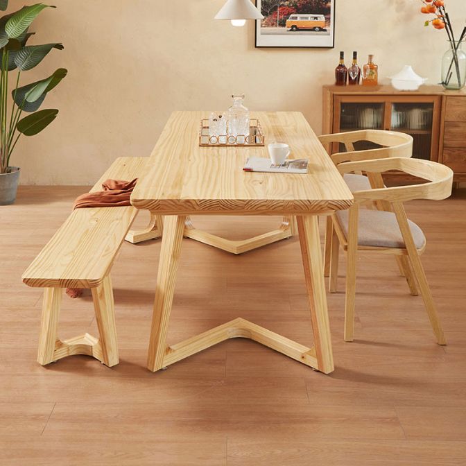 Modern Rectangle Wood Dining Table 1/2/4/5 Pieces Dining Set for Dining Room