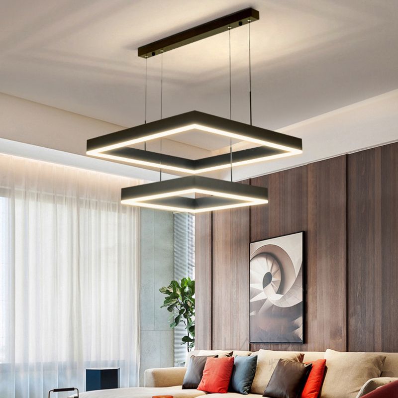 Moderno minimalismo a ciondolo a pendente a pendente chandelier kit di luce sospesa in metallo per soggiorno