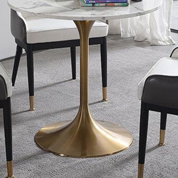 Contemporary Marble Dining Set 1/2/4/5 Pieces Round Dining Table Set with Padded Chairs