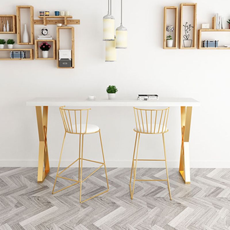 Glam Rectangle Bar Table Set 1/3 Pieces Solid Wood Pub Set for Dining Room