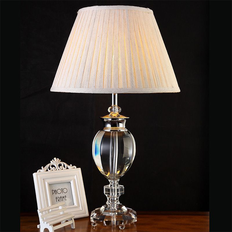 1 tâche incurvée en tissu éclairage lampe à lecture de cristal clair contemporain en gris