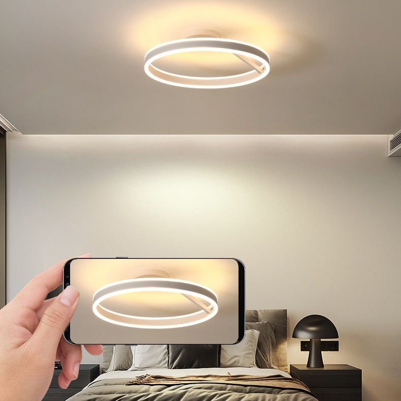 Luz empotrada LED de metal 1 luz de montaje semi empotrado de anillo de estilo moderno