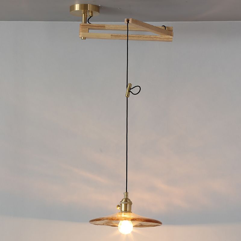 Modern Minimalist Hanging Light Wooden Pendant Lighting Fixture for Sitting Room