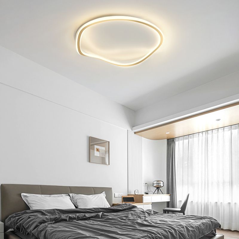 Round Shape LED Ceiling Lamp Modern Iron 1 Light Flush Mount for Study
