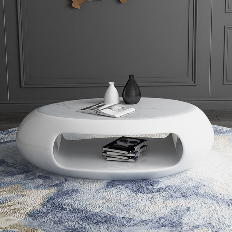 Contemporary Oval Cocktail Table 1 Single Stain-Resistant Coffee Table