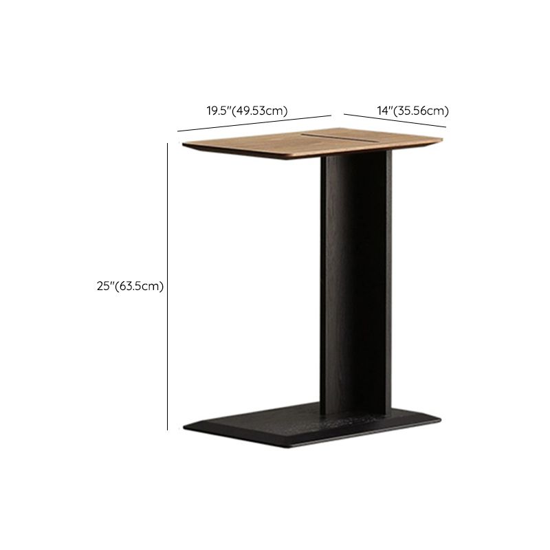 Modern Accent Side Table Wood Square Pedestal Side Table for Living Room