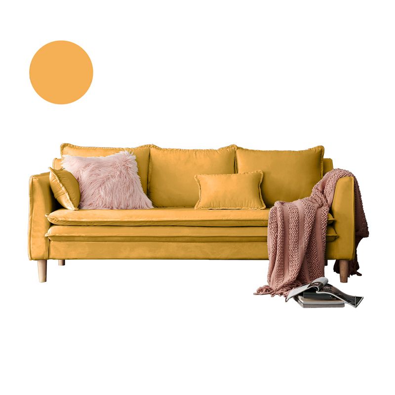 Modern 23.62" H Cotton Blend Square Arm Sofa for Living Room