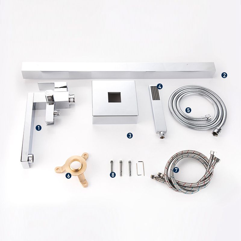Bathroom Freestanding Tub Filler Floor Mounted One Handle Fixed Faucet with Hose