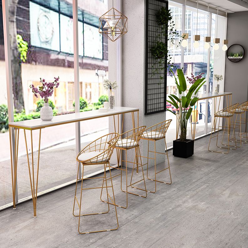 Glam 1/2/4/7 Pieces Bar Table Set Rectangle Wood Counter Table with High Stools