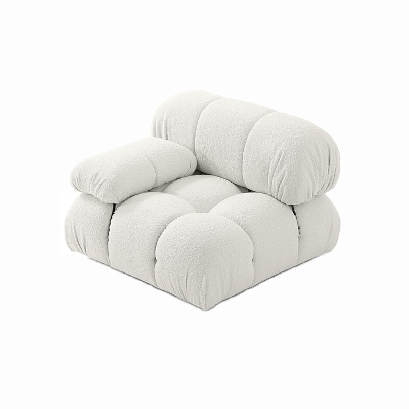 Contemporary Biscuit Back Sofa 26.38"High Wool Couch for Living Room,White