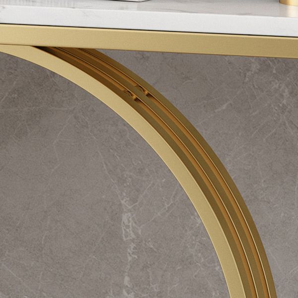 31.5-inch Tall Marble Console Table Rectangle End Table with Shelf