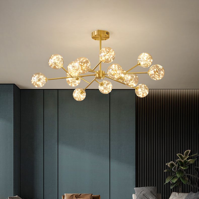 Glass Pendant Light Global Contemporary Gold Hanging Light for Living Room