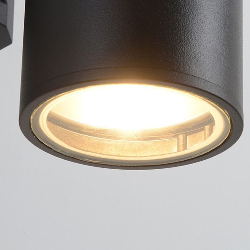 Mi-cylindre l'éclairage mural moderne métal métal 2 lumières lampe applicable en noir
