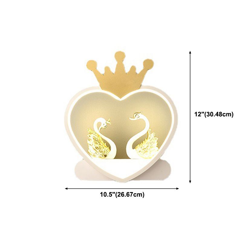 Nordic Style Heart Wall Mount Lighting Acrylic Wall Mounted Light Fixture for Bedroom